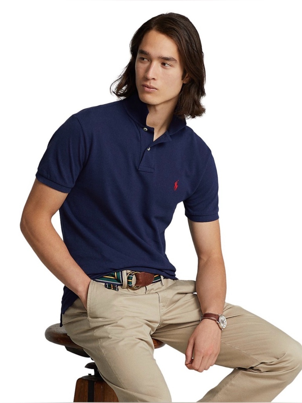 NWT Polo Ralph Lauren Cotton Mesh Polo Shirt Custom Slim Fit